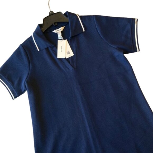 Spanx AirEssentials Pique Polo Midi Dress Medium M Timeless Navy NWT - Picture 4 of 12
